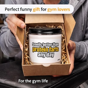 Funny Gym Candle Gift, Personalised Name fragrance for Fitness Lovers, Scented home Candle for any occasion, relaxing odour covering decor