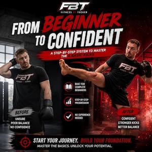 Kickboxing Beginner Guide Martial Arts Training Digital Fitness Workout Home Printable Learn Kicks Striking Basics Pdf Tutorial Drill