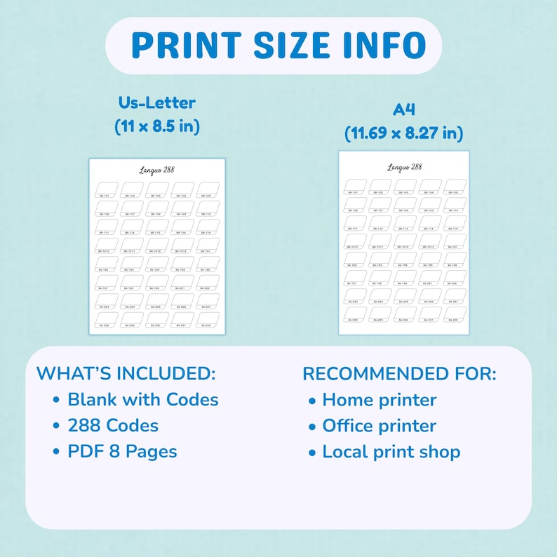 Languo 288 Color Swatch Chart Printable, Marker Swatch Sheet PDF, Blank ...