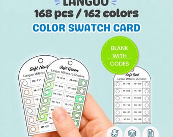 Languo 162 Color Swatch Card Printable, 168 Gel Marker Swatch Chart, Paint Pen Color Organizer PDF A4 US Letter