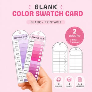 Puede incluir: Un conjunto de tarjetas de muestra de color en blanco con dos diseños, con y sin agujero. Las tarjetas incluyen etiquetas de texto como Honololu 363, V08, V10, V13, V14, V15, V18, V22, V29, V34, V38, V46, RV31, RV33, RV34, RV35, RV39, RV57, RV111, RV212, RV311, RV319, RV331, RV514.