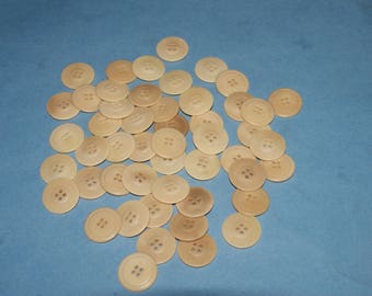 Bulk 50 Matching Tan Brown 4 Hole Buttons  7/8 Lot 1787 colors vary slightly