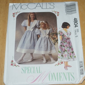 Vintage McCalls Girls Formal Dress Pattern 4804 Size 5 UNCUT
