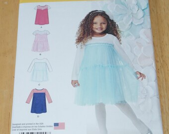 Simplicity Girls Dress Pattern 1209: Size 3-8, Formal Knit