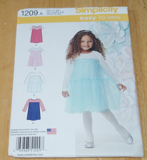 girls dress pattern knit etsy Simplicity 1209: Size 3-8, Formal free knitting patterns for toddlers dresses