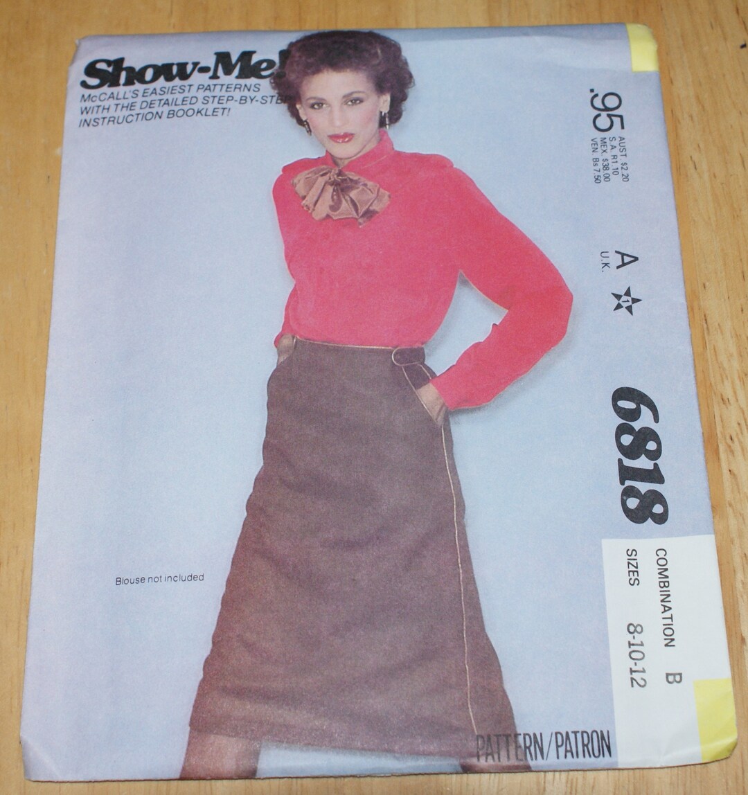 Vintage Retired Uncut Mccall's Misses Skirt Pattern 6818 Size 8 10 12