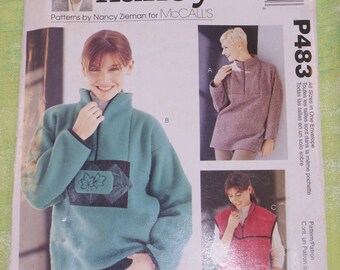 Uncut McCalls Vest Pattern P483 , Sewing With Nancy Pattern , All Sizes S-XL Pullover Sweater Top Pattern