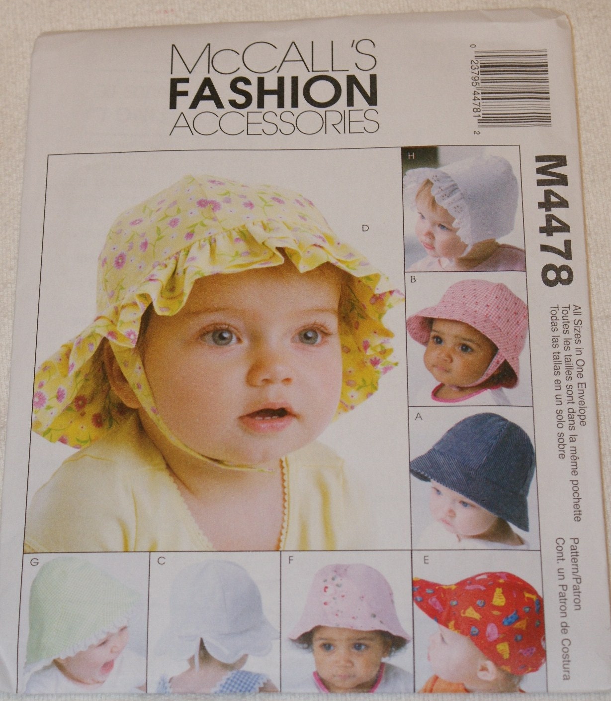 Retro McCalls Patterns McCalls Pattern M4478 baby hats pattern