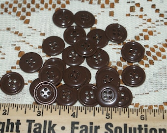25 Vintage  Matching Brown 3/4 Inch Four hole,Like new never used Lot 1778