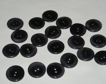 Fancy 20 Dark Purple 2 hole  Buttons 7/8 inch Plastic, Lot 1358
