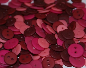 250 Pink Buttons  two hole 1/2 to 9/16 , Lot 157, Shirt buttons, Buttons For Crafts