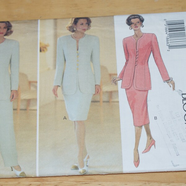 Vintage Retired Uncut Butterick Misses' Jacket Top Skirt and Pants Pattern 3313 Size 8, 10, 12  A Very easy, Dress Suit Pattern