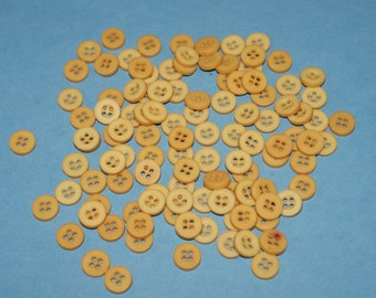 NEW LOT OF 100 ORANGE PEARLIZED COLOR 7/16 INCH 2 HOLE BUTTONS 