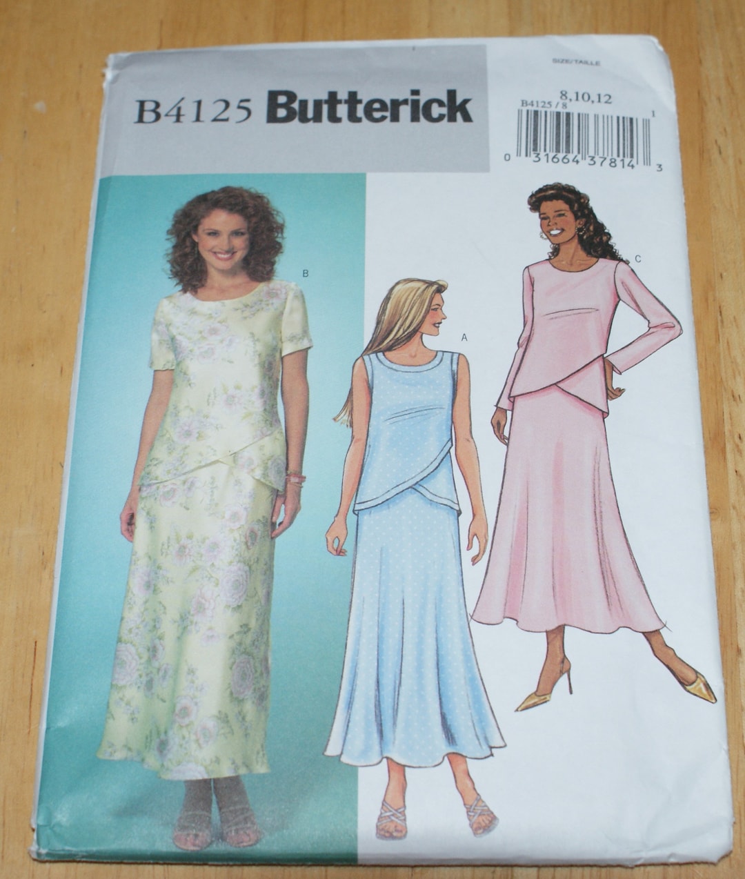 Vintage Retired Uncut Butterick Misses Top and Skirt Pattern B4125 Size ...