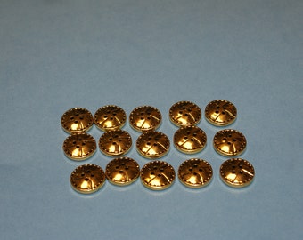 15  Gold look  Plastic 4 hole Buttons   Lot 96