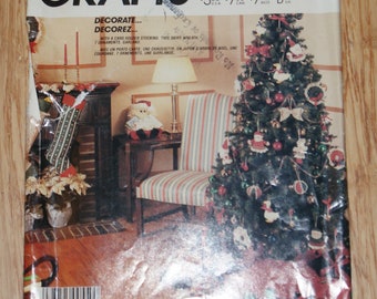 Vintage Retired UNCUT McCall's Christmas Pattern P979 Christmas decor Christmas Stocking pattern Christmas Tree Skirt