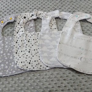 Cotton Baby Bib: Large Flannel Burp Cloth, Adjustable Snaps