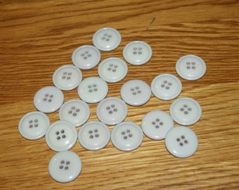 Vintage 20 Matching Light Tan Brown 4 Hole Buttons  7/8 Lot 2072 off white buttons Slight dome front of buttons