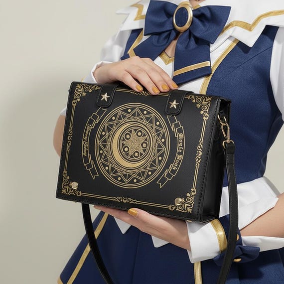Spell Book Ita Bag – Kawaii Display Bag, Anime Ita Bag, Enamel Pin Ita Bag, Witchy Ita Bag, Fantasy Cosplay Bag, Kawaii Ita Crossbody
