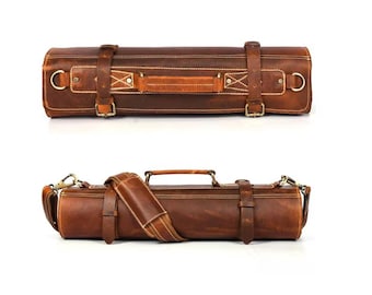 Handcrafted Leather Knife Roll Bag | Chef Knife Storage