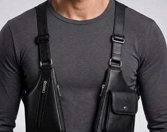 Echte leren borsttas voor heren, schoudertas schoudertas