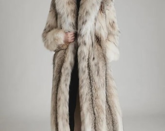 Luxury Long Fur Coat for Women, Full Length Winter Statement Coat