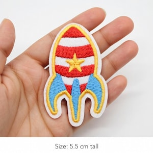 Galaxy Space Embroidered Patches - Iron On UFO Alien Astronaut Design for Boys Girls Jeans