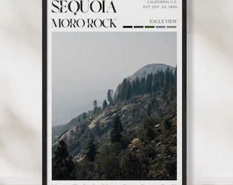 Sequoia National Park Poster Print – Real Photo Moro Rock California Landscape Wall Art
