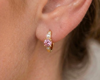 Shell Pearl Drop Earrings, Freshwater Pearl Chain Dangle Earrings, Elegant Beach Inspired Jewelry, Gift for Her