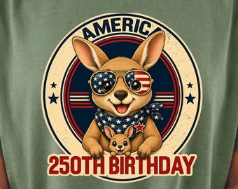 America 250 Kangaroo Shirt, Patriotic Kangaroo Tee, Funny Animal Shirt, USA 250 Shirt, Retro 4th Of July Tee, Cute Kangaroo Mom Shirt