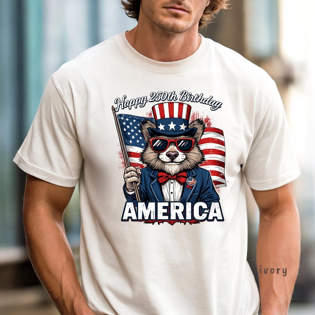 Sam The Racoon Raccoon 4th of July Shirt, Uncle Sam Raccoon Tee, Funny Animal USA Gift ...