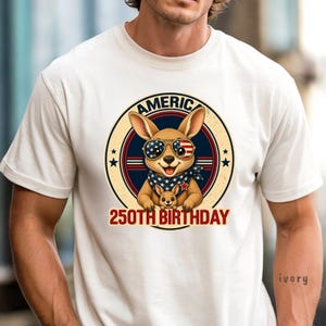 Cute patriotic kangaroo wearing American flag sunglasses shirt, America 250 shirt, funny animal tee, patriotic shirt, retro USA shirt, 4th of July shirt, vintage Americana animal graphic tee, USA 250 anniversary apparel, independence day shirt, animal graphic tee, summer patriotic outfit, funny patriotic animal shirt, freedom celebration shirt, fourth of july tee, cute kangaroo lover gift.