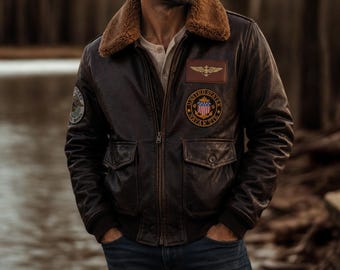 Vintage Rage Leather Jacket M 90s Flight Bomber Brown - Etsy