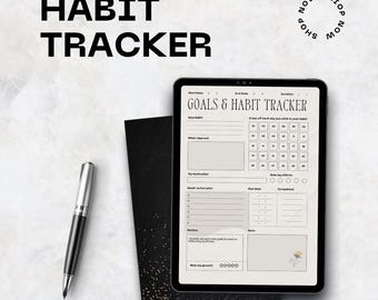 デジタル習慣トラッカー、洗練された毎日のルーチンプランナー（PDF）