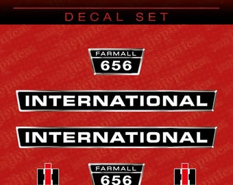International 656 (U) Jeu d'autocollants (autocollants) de rechange pour tracteurs de rechange