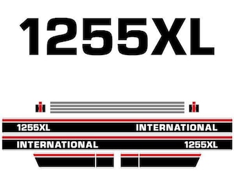 International 1255XL Jeu d'autocollants (autocollants) de rechange pour tracteurs de rechange