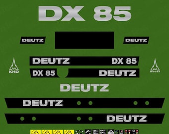 Jeu d'autocollants (autocollants) de rechange pour tracteur Deutz DX 85