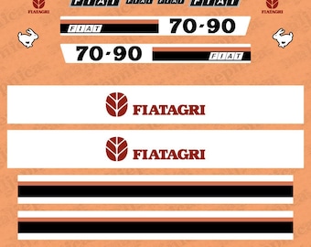 Jeu d'autocollants de rechange pour tracteurs Fiat Fiatagri 70-90 Aftermarket