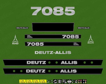 Jeu de décalcomanies (autocollants) Deutz Allis 7085 Aftermarket pour tracteur de rechange