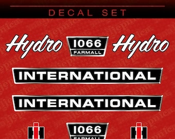 International 1066 Jeu d'autocollants (autocollants) pour tracteur de rechange Farmall Hydro Aftermarket