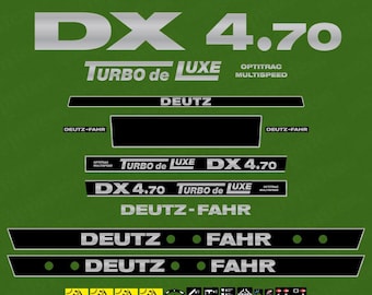 Jeu d'autocollants (autocollants) de rechange pour tracteur Deutz DX 4.70 Turbo de luxe OM Aftermarket