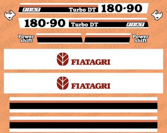 Ensemble d'autocollants de rechange pour tracteur Fiat Fiatagri 180-90 Turbo DT Powershift après-vente