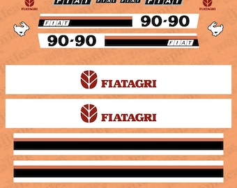 Kit d'autocollants de rechange pour tracteur Fiat Fiatagri 90-90 Aftermarket