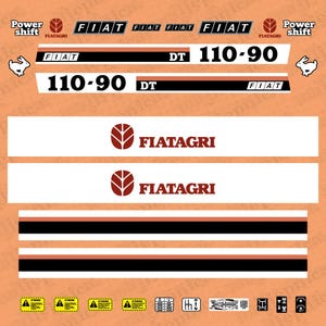 Fiat Fiatagri 110-90DT Aftermarket Replacement Tractor Decal Sticker Set