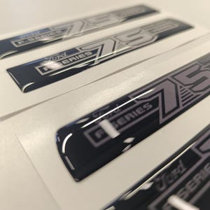 F Series 3D 75 Years Aftermarket Replacement Fender Decals for 2023 and 2024 Ford F250 or F350 Domed Decal 2pcs / Sticker Resin Set / W & G