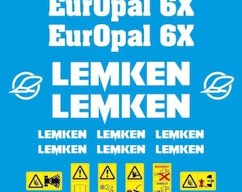 Lemken EurOpal 6X Plough Pflug Aftermarket Replacement Decals / aufkleber / adesivo / sticker set