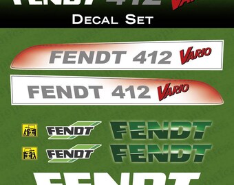 Fendt 412 Vario Aftermarket Replacement Tractor Decal Sticker Set