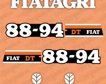 Ensemble d'autocollants de rechange pour tracteur Fiat Fiatagri 88-94 DT