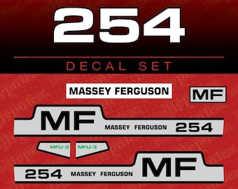Jeu de décalcomanies de rechange pour tracteur Massey Ferguson 254 (autocollants)