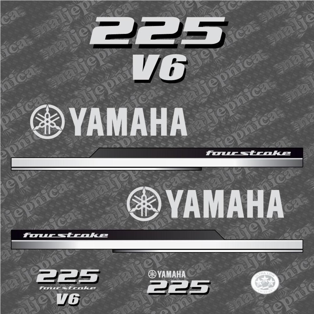 Yamaha 225 Four Stroke 2010 V6 Aftermarket Replacement Outboard Decal ...
